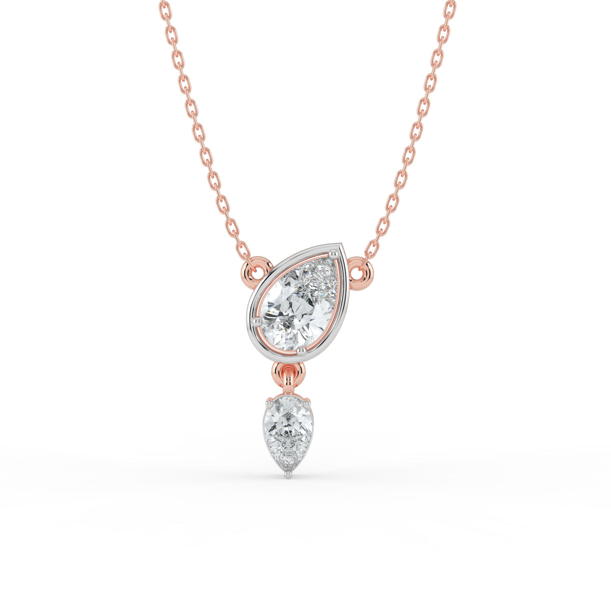 Toi et Moi Drop Pendant (With Chain)