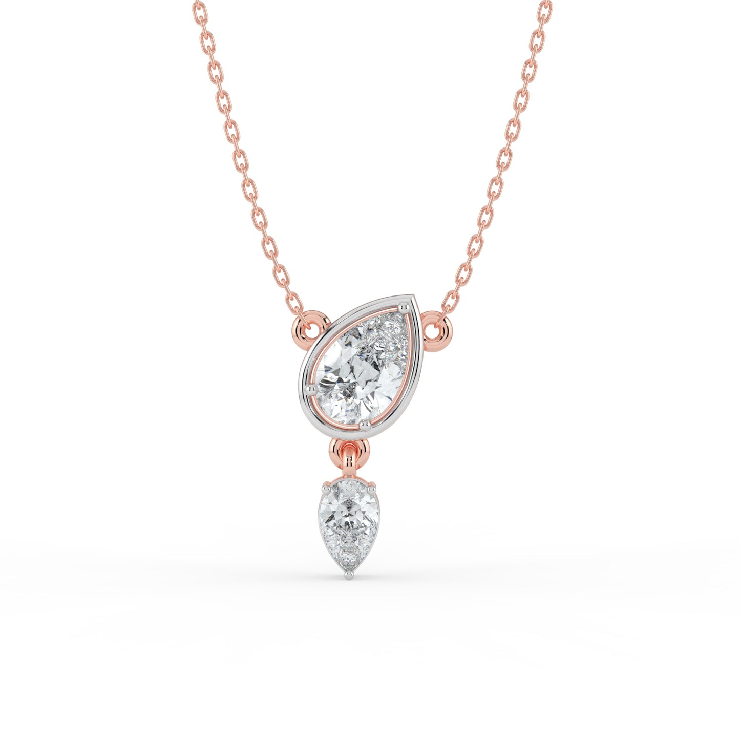 Toi et Moi Drop Pendant (With Chain)