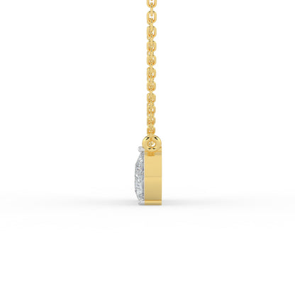 Round and Pear Dual Stone Necklace