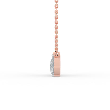 Round and Pear Dual Stone Necklace